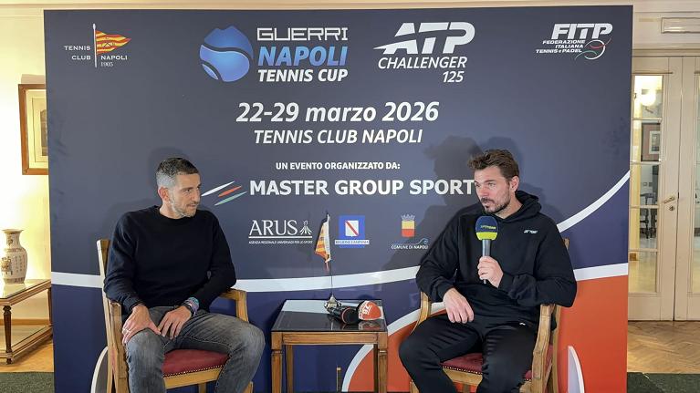 Nella foto il direttore del torneo Alessandro Motti con Stan Wawrinka