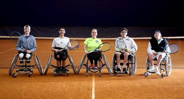 Gli atleti azzurri juniores che hanno partecipato al torneo ITF Junior Wheelchair International di Forlì (Foto Fitp)