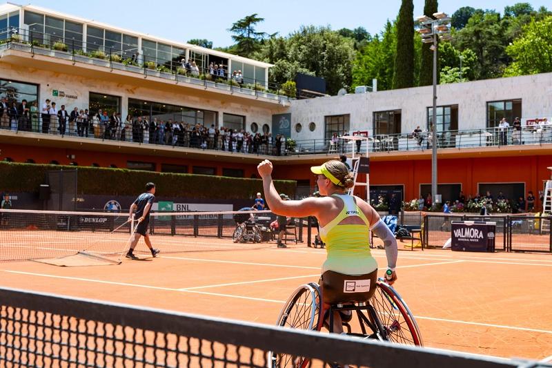 L'esultanza dell’olandese Lizzy De Greef al Foro Italico (Foto FITP)