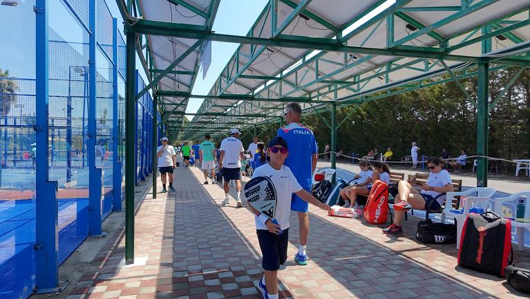 I campi di padel del Centro Estivo FITP di Sibari in Calabria, dove è in corso di svolgimento la Coppa delle Regioni