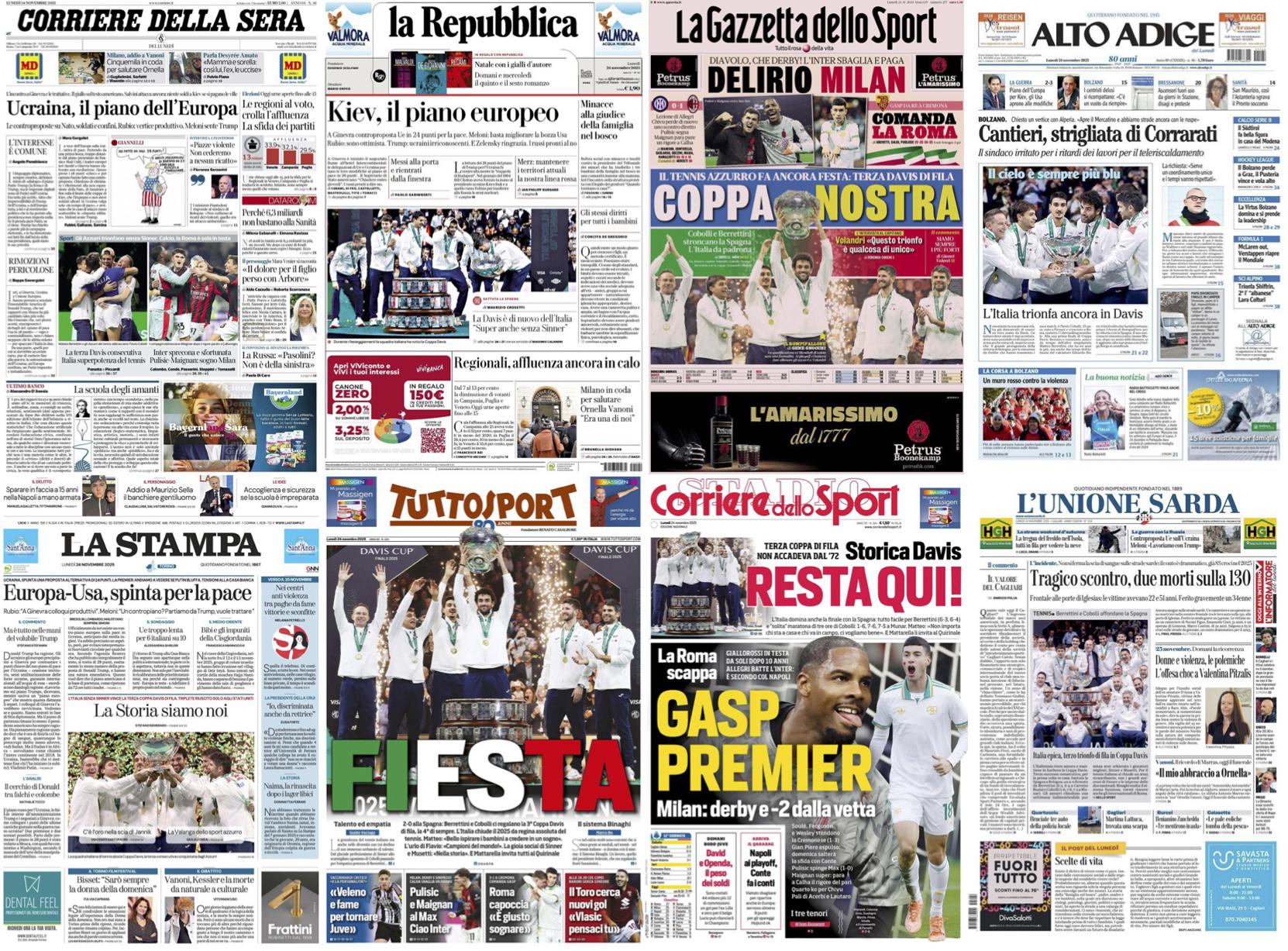 Il trionfo in Davis visto dai giornali